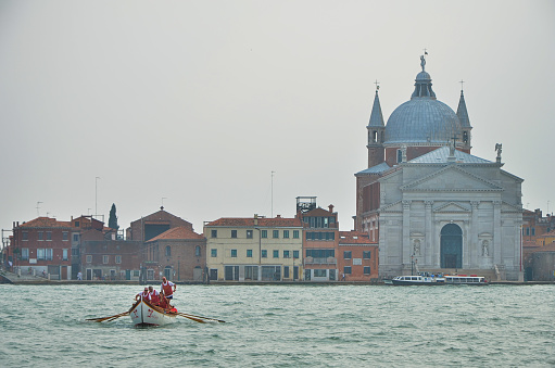 kayak race training - Regata Storica on the Grand Canal in Venice, Italy