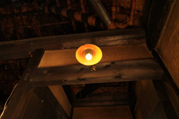 istock Retro cool lamps of old folk houses 1368308634