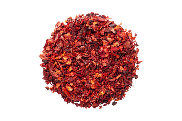 istock Ground dried paprika. View from above. White background. Isolated. 1368312424