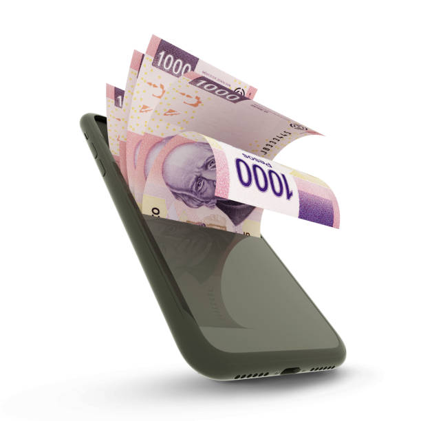 istock 3D rending of Mexican peso notes inside a mobile phone 1368314920
