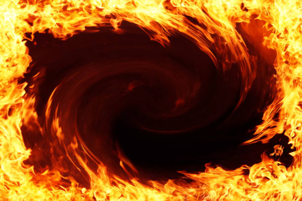 istock Frame background with four corners surrounded by intense flames. 1368318449