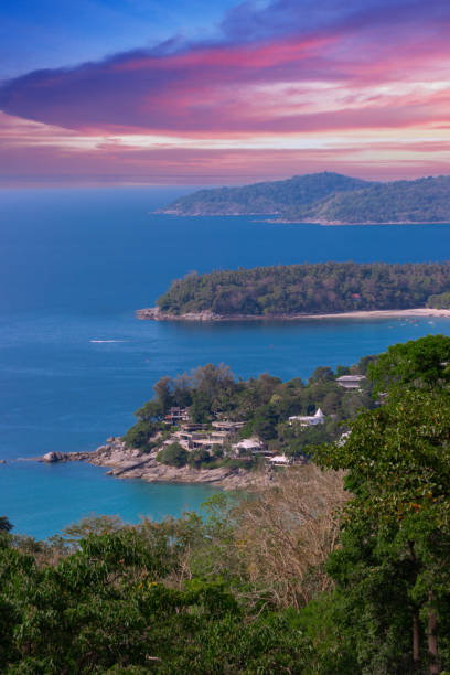 istock Colourful sunset over Kata and Karon Beach Phuket Thailand 1368320765