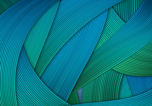 Illustration design abstract stripe green layers background.
