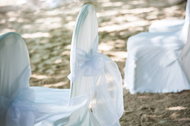 istock Wedding set up on the beach. 1368326759