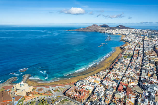 Panoramic view of Las Palmas, Gran Canaria Panoramic view of Las Palmas, Gran Canaria, Canary Islands, Spain grand canary stock pictures, royalty-free photos & images
