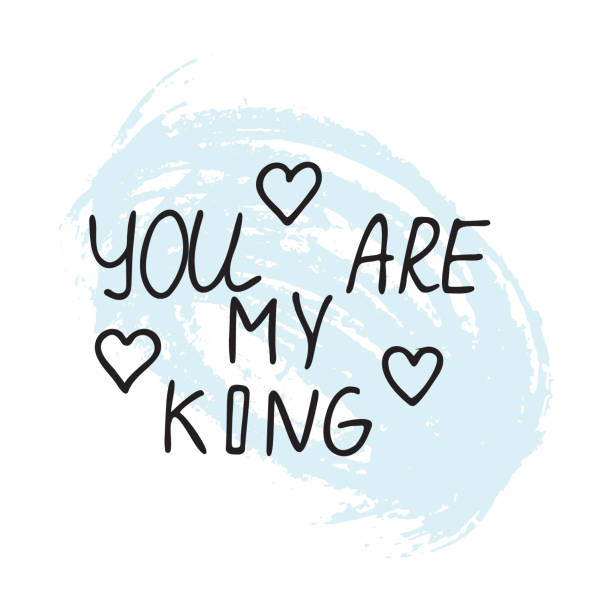 istock Love lettering,calligraphy.Valentine card,congratulation template.Handwritten text You are my king to holiday. 1368334936