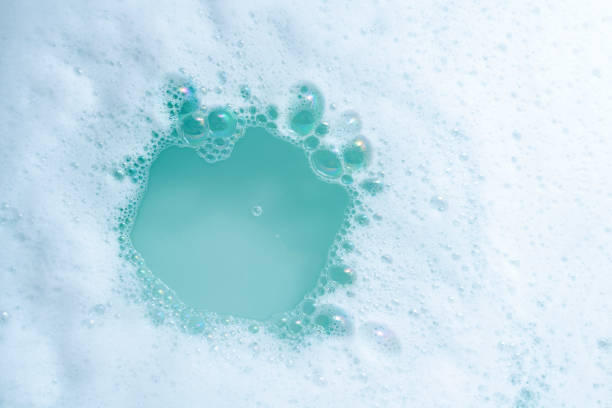 istock Soap suds background with round clean area 1368335030