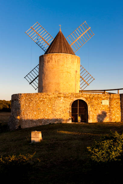 istock windmill in Regusse, Provence, France 1368338336