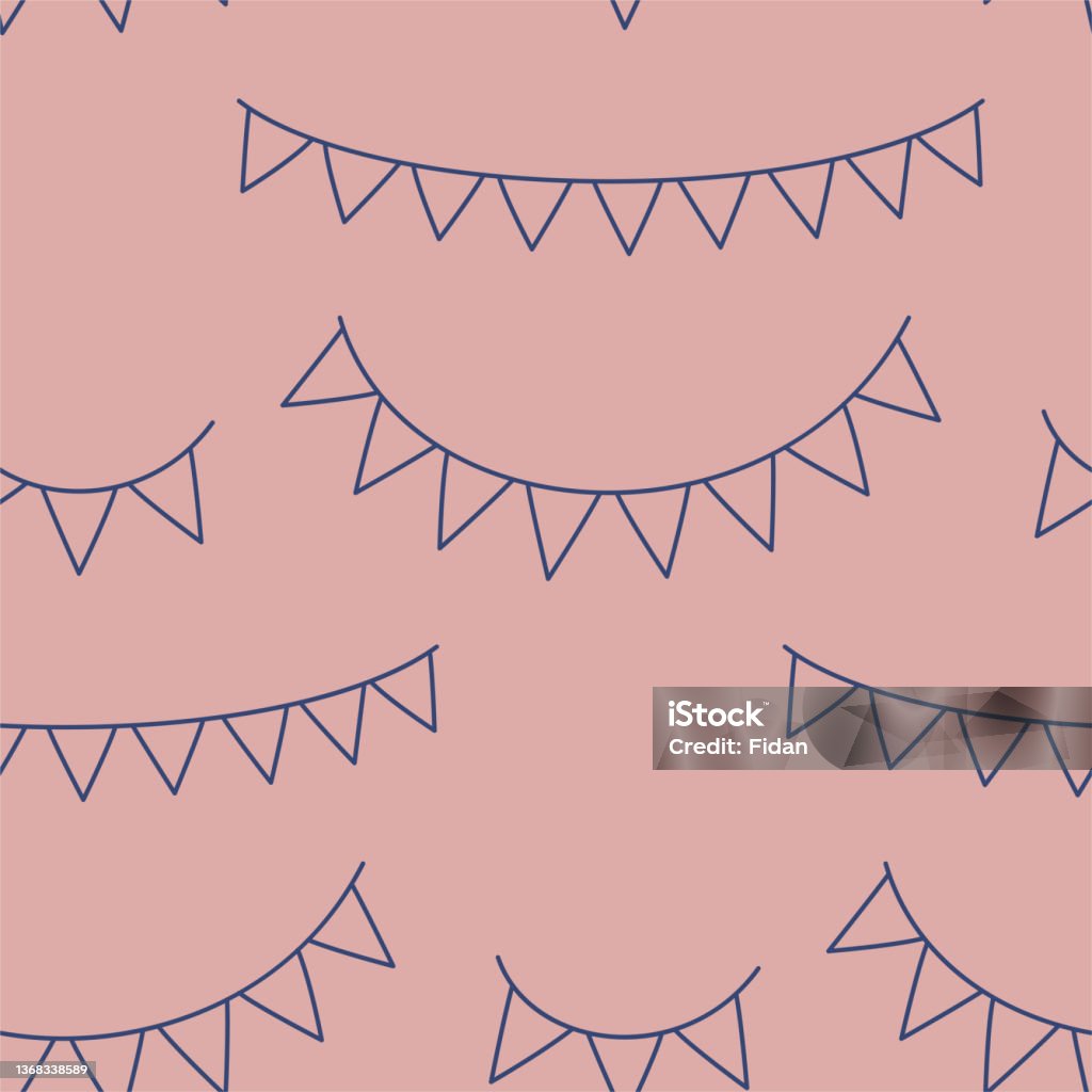 Banner Flag Pattern Color Seamless Vector Party Flags Pattern Celebration Banner Background For ...