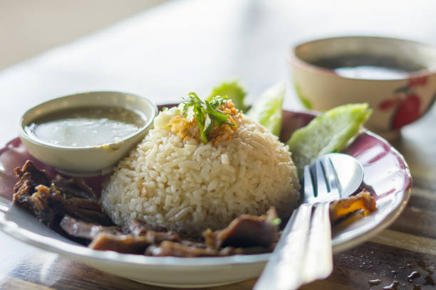 istock thai Food Buffalo meat with rice / Braised meat Beef 1368340354