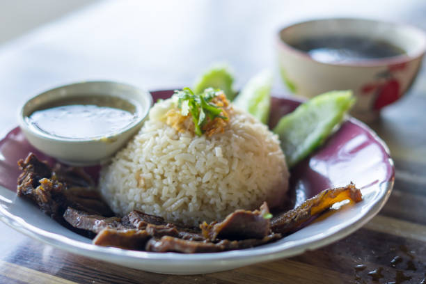 istock thai Food Buffalo meat with rice / Braised meat Beef 1368340372