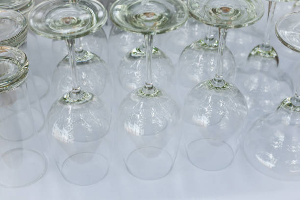 istock group of glass, setup for wedding. 1368342126