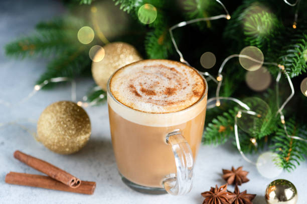istock Cup of Christmas drink hot eggnog cappuccino 1368344156