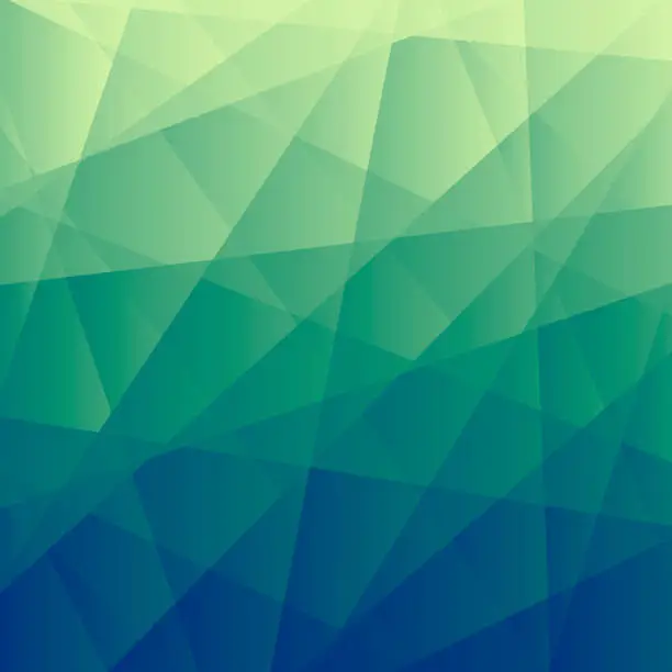 Vector illustration of Abstract geometric background - Polygonal mosaic with Green gradient