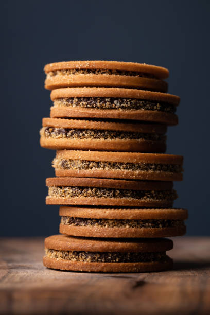 istock Biscuit sandwiches with chocolate filling. 1368346937