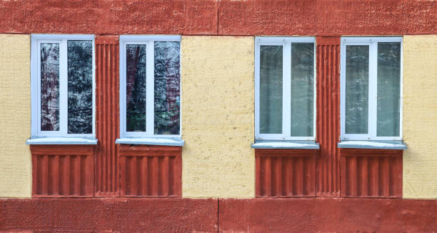 istock The old red house. Four windows. Vintage 1368347412