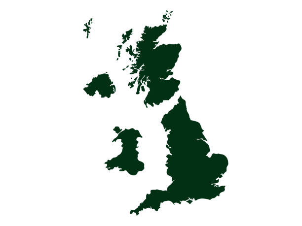 mapa wielkiej brytanii - wales stock illustrations