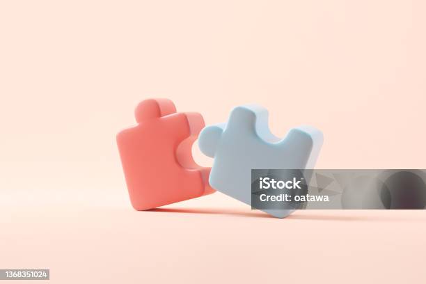 Symbol Of Teamwork Jigsaw Puzzle Connecting Cooperation Partnership Business Concept Stock Photo - Download Image Now