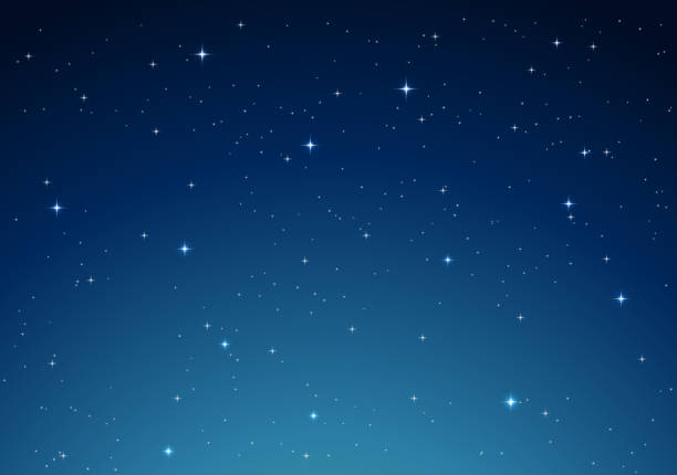 istock Stars on blue night sky background. Festive pattern great for winter or christmas themes. 1368351611