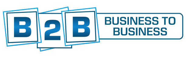 B2B - Business To Business Blue White Squares Bar B2B - Business To Business text written over blue background. supplier relationship management stock illustrations