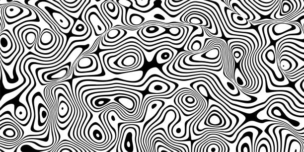 istock Abstract optical illusion wave. A stream of black and white stripes forming a wavy distortion effect. 1368362721