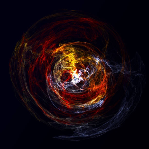 istock Fractal energy flow. Space energy burst concept. Particles of atoms and electrons. 3D rendering. 1368364052