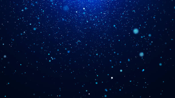 istock Background of falling magic dust particles. Abstract christmas concept. Energy flow of blue particles. 1368364081