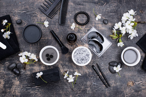 istock Set of black charcoal detox cosmetics 1368364482
