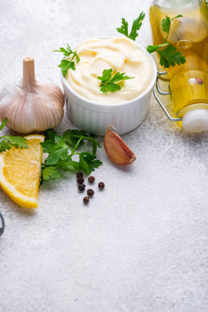 istock Homemade mayonnaise sauce with ingredient 1368365058