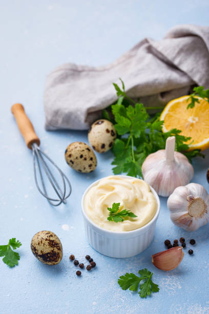 istock Homemade mayonnaise sauce with ingredient 1368365070