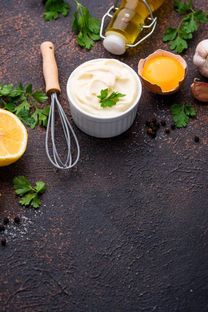 istock Homemade mayonnaise sauce with ingredient 1368365072