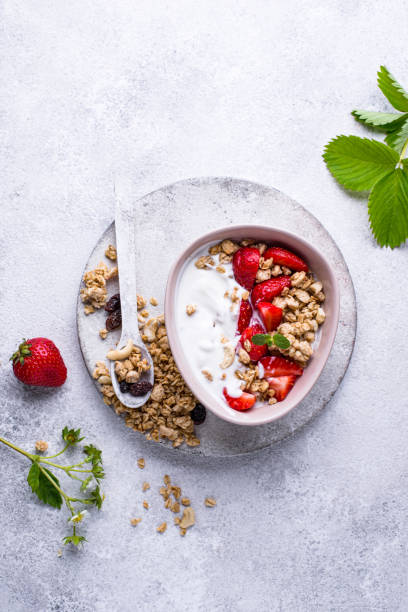 istock Granola with Greek yogurt and strawberry 1368365157