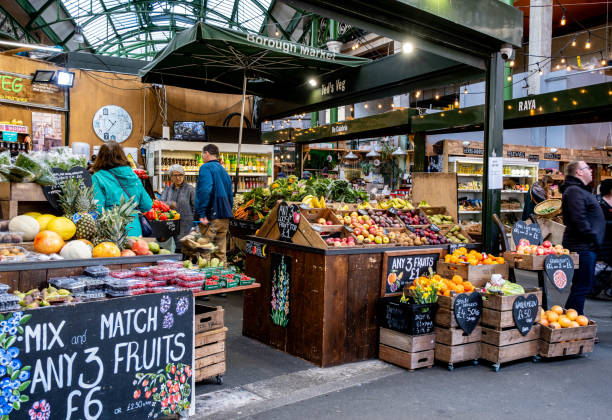 London England UK, 29 January 2022, Fresh Fruit And Vegetable Stall Borough Market London Bridge Southwark