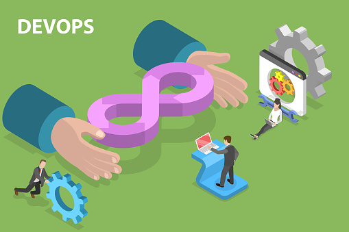 Standard Devops Visualization 3d Isometric Flat Vector Conceptual Illustration Of Devops Development ...