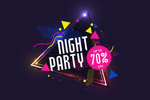 Club night party flyer template with discount