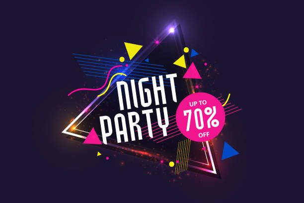 Club night party flyer template with discount Club night party flyer template with discount stock illustration club dj stock illustrations