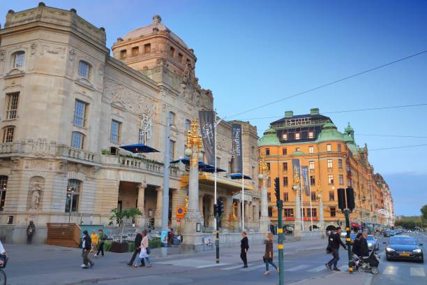 Cityscape with Royal Dramatic Theatre (Dramaten) in Stockholm, Sweden. Stockholm is the capital city and most populous area in Sweden.