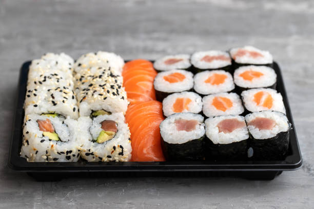 istock japanese food set in black plastic box 1368374979