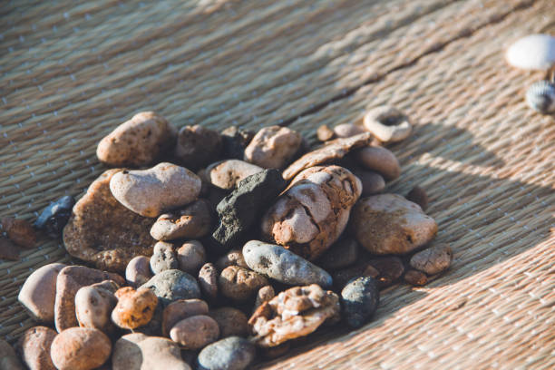Sea stones close up. Wallpaper