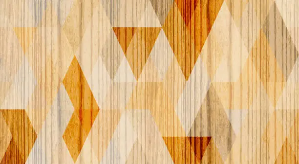 Vector illustration of seamless  wood  textured  geometric  pattern