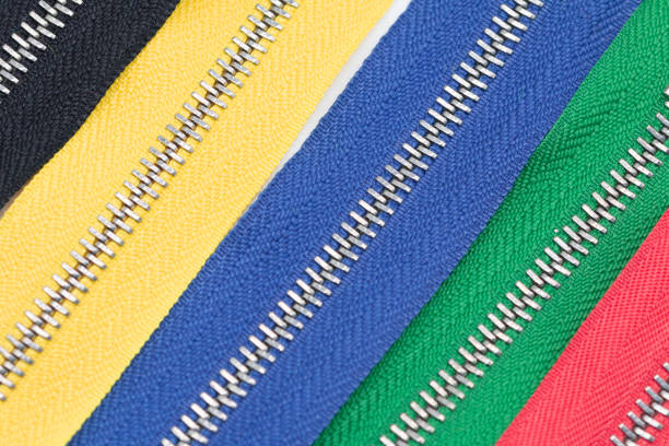 colorful zippers prepared for sewing