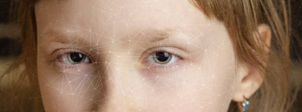 istock Eyes look at network connections. Children's dependence on the Internet. 1368382658