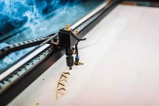 Photo of Plywood Laser Cutting Machine close up.