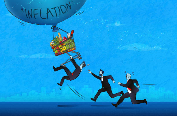 rising food prices - inflation stock illustrations