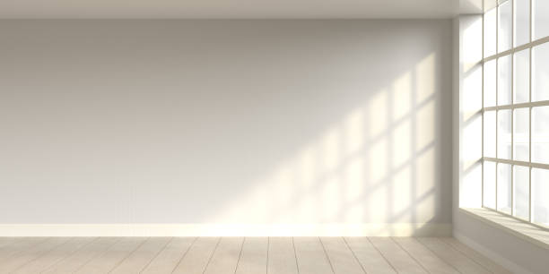 istock Modern classic white empty interior with wooden floor. 3d render 1368388141
