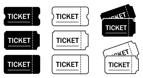 ticket-icon-set - ticket raffle ticket ticket stub movie ticket stock-grafiken, -clipart, -cartoons und -symbole