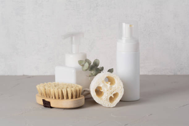 istock Spa cosmetic products and eco friendly bathroom accessories with eucalyptus 1368393673