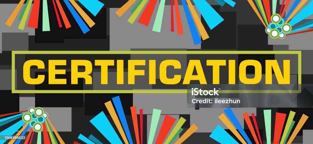 Colorful Text Certifications Certification Dark Black Texture Colorful Elements Stock Illustration ...