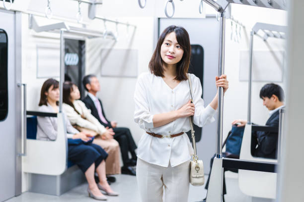 istock Young housewife going out on the train 1368395369