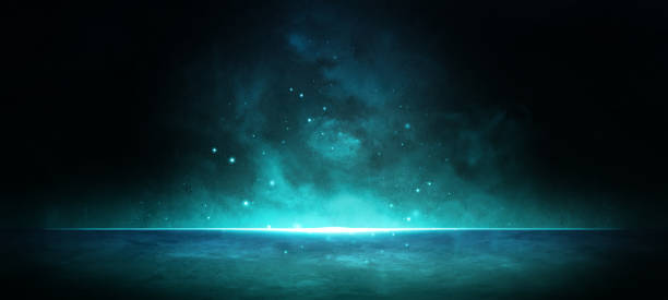 istock Marvelous Stage With Spotlight Creepy Smokey with Pale Turquoise Colors Abstract Background Surreal Concept For Graphic Design 1368396126